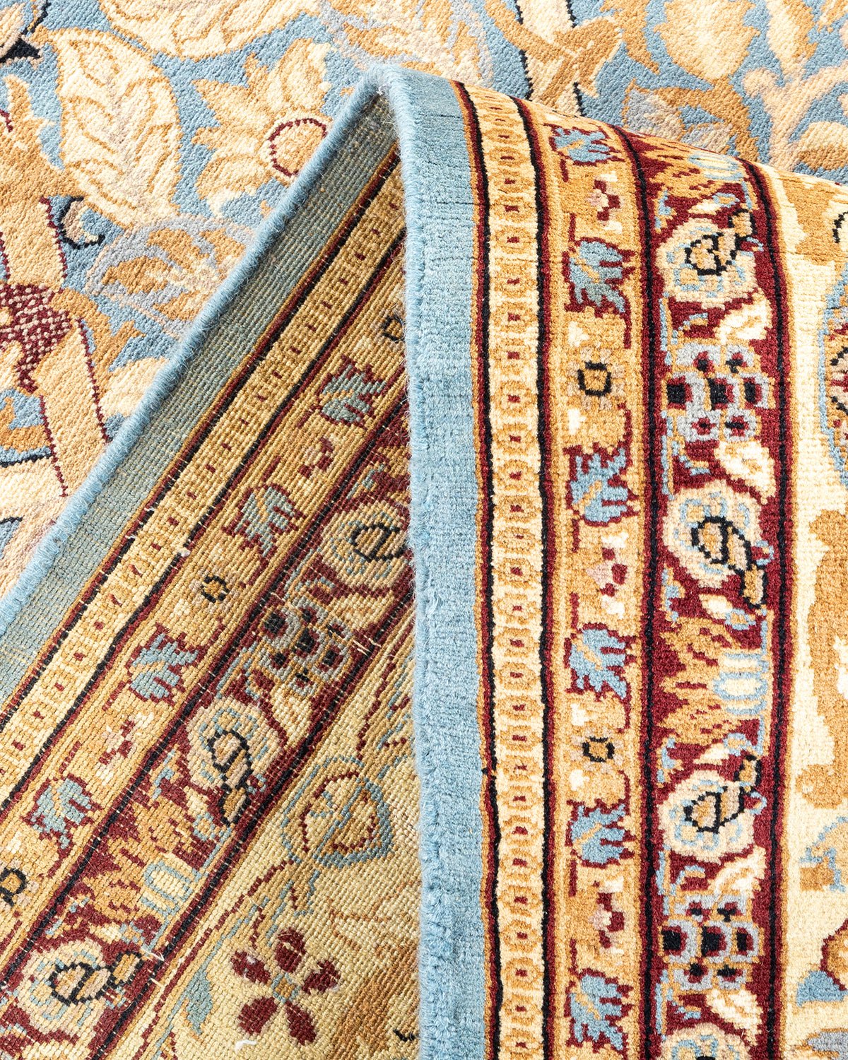 Mogul, One-of-a-Kind Hand-Knotted Area Rug - Light Blue, 8' 1" x 10' 6"