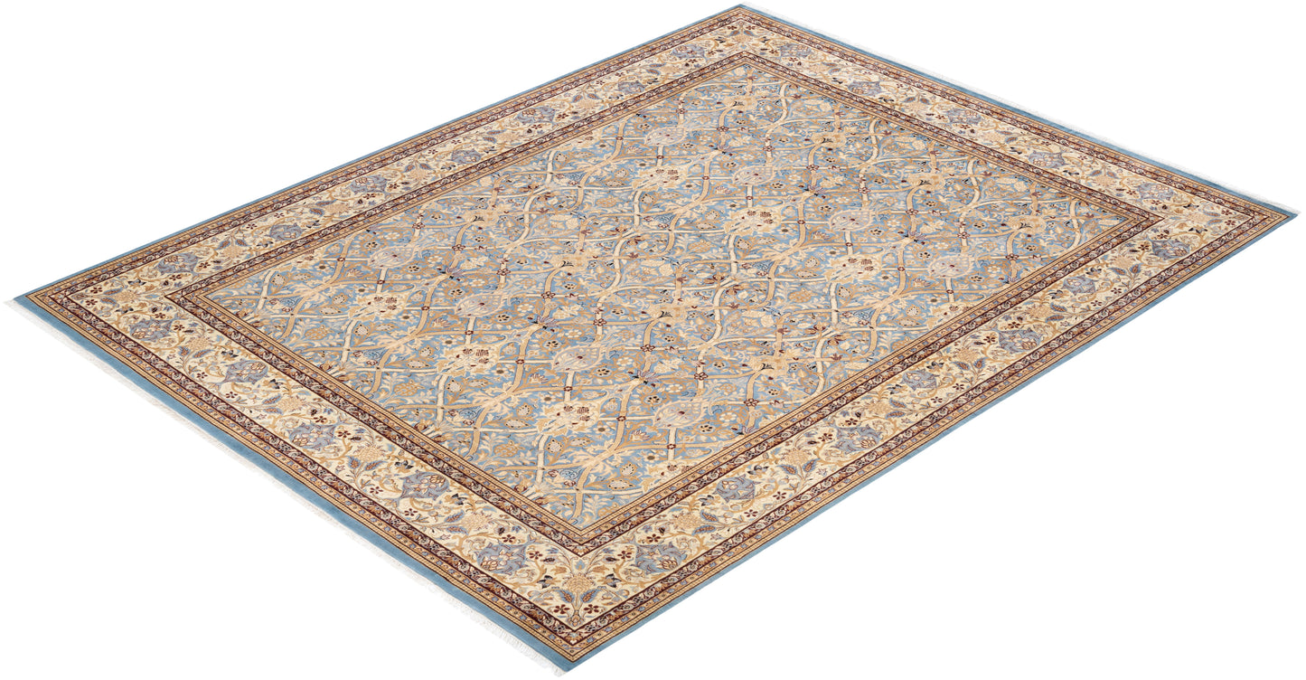 Mogul, One-of-a-Kind Hand-Knotted Area Rug - Light Blue, 8' 1" x 10' 6"