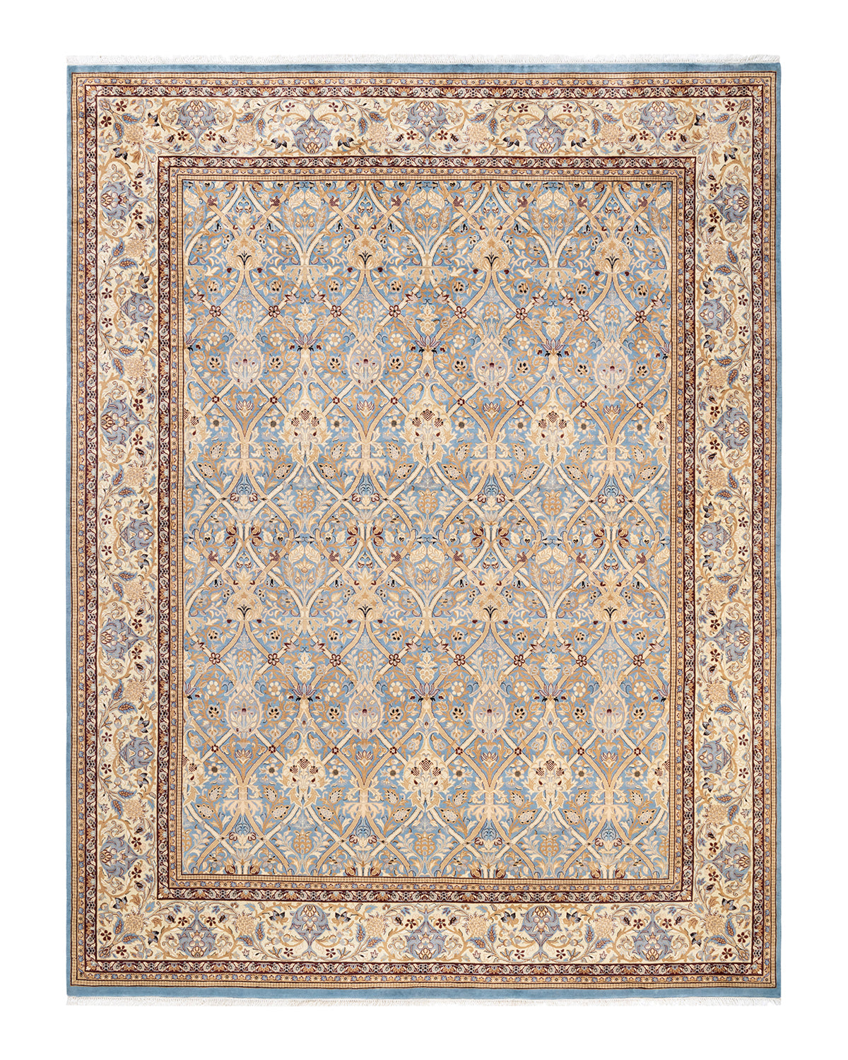 Mogul, One-of-a-Kind Hand-Knotted Area Rug - Light Blue, 8' 1" x 10' 6"
