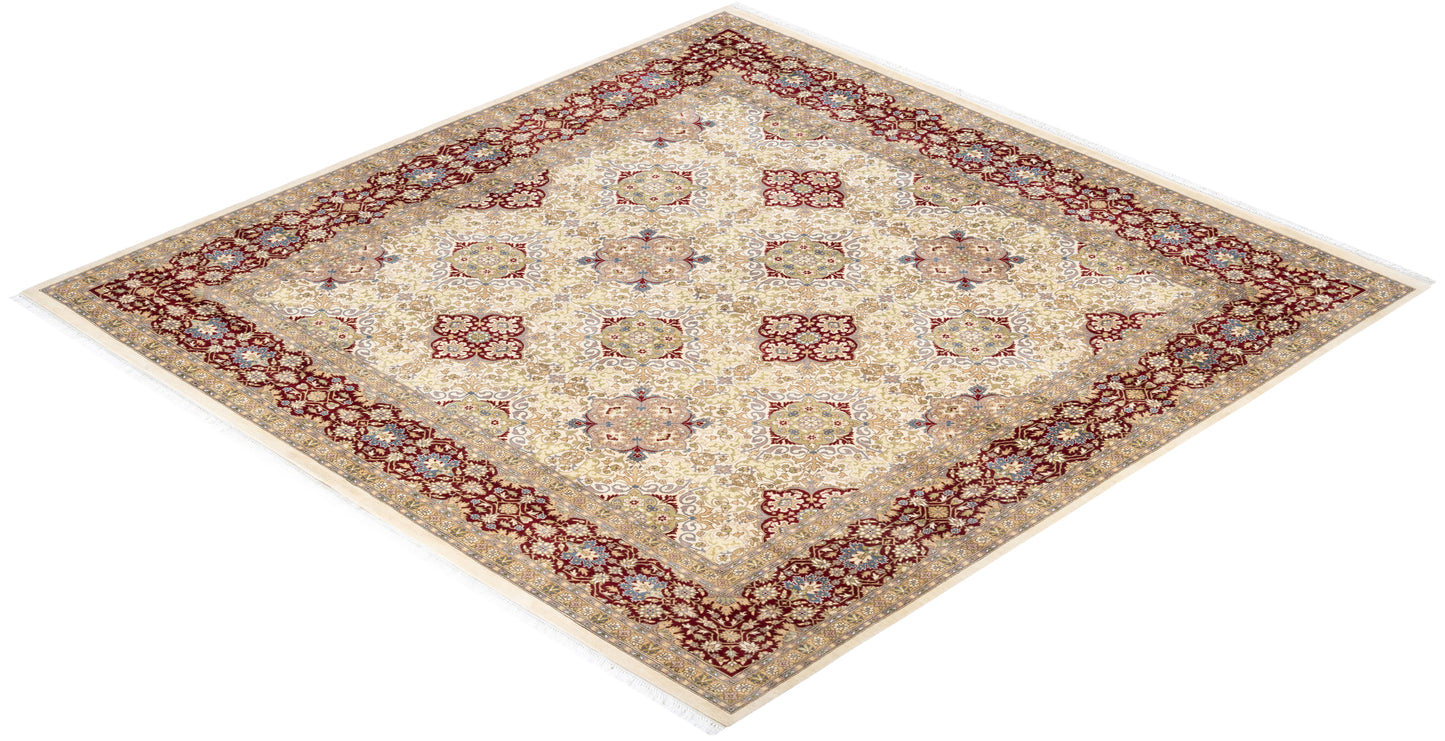 Mogul, One-of-a-Kind Hand-Knotted Area Rug - Ivory, 8' 2" x 8' 3"