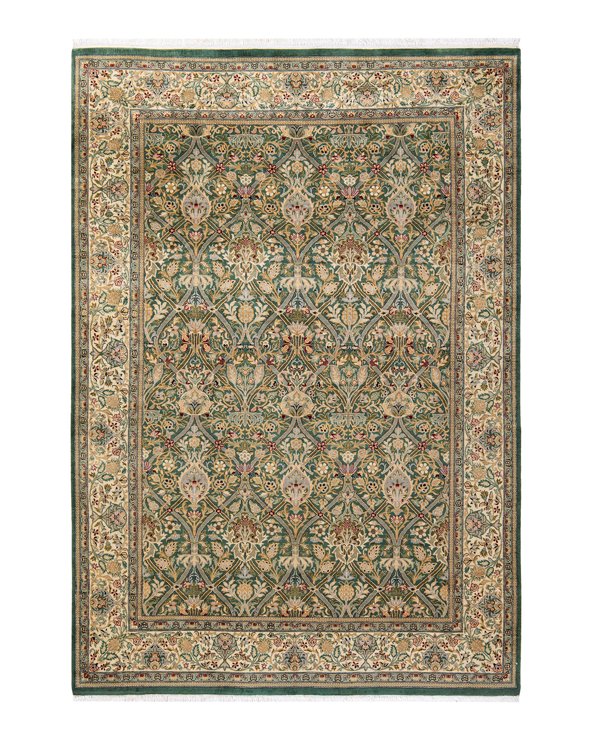 Mogul, One-of-a-Kind Hand-Knotted Area Rug - Green, 6' 0" x 8' 9"