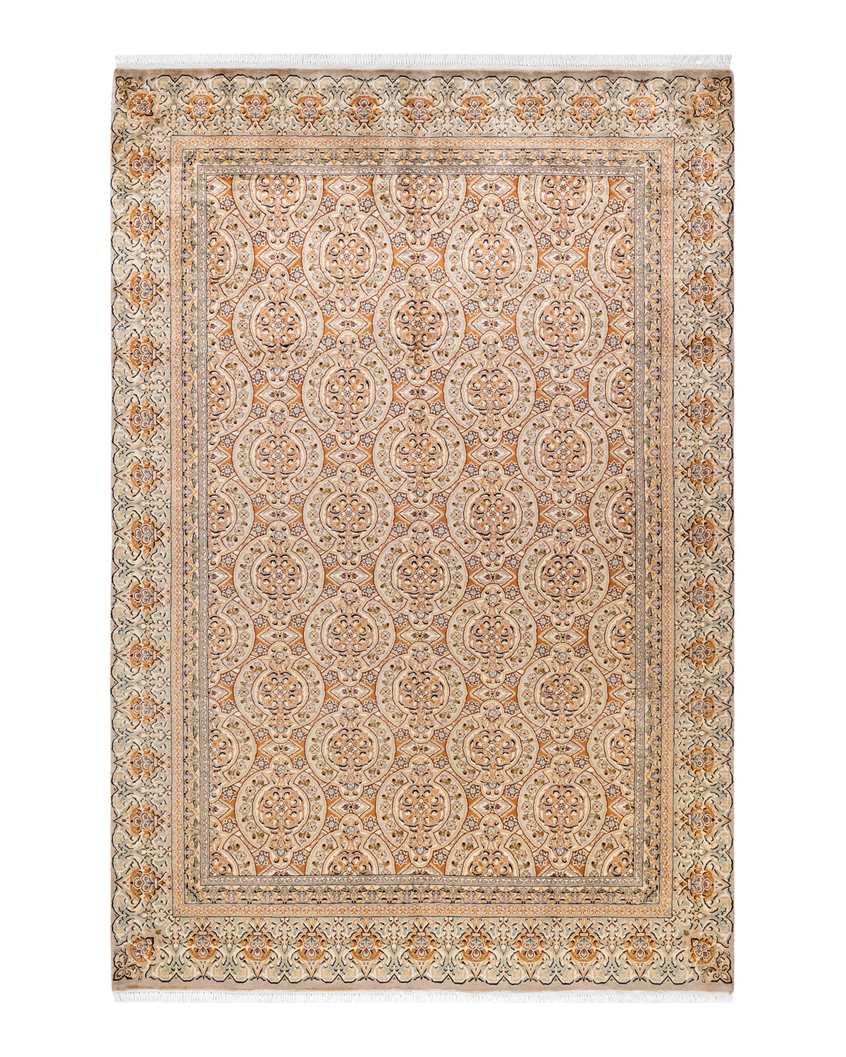Mogul, One-of-a-Kind Hand-Knotted Area Rug - Ivory, 6' 1" x 9' 1"