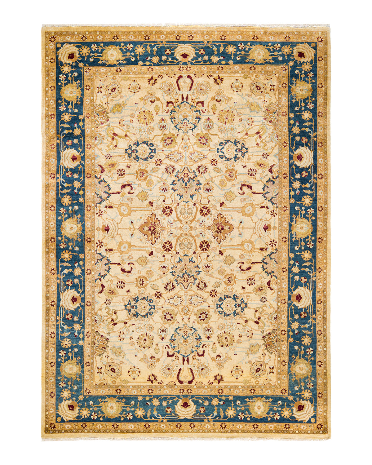 Mogul, One-of-a-Kind Hand-Knotted Area Rug - Ivory, 6' 1" x 8' 8"