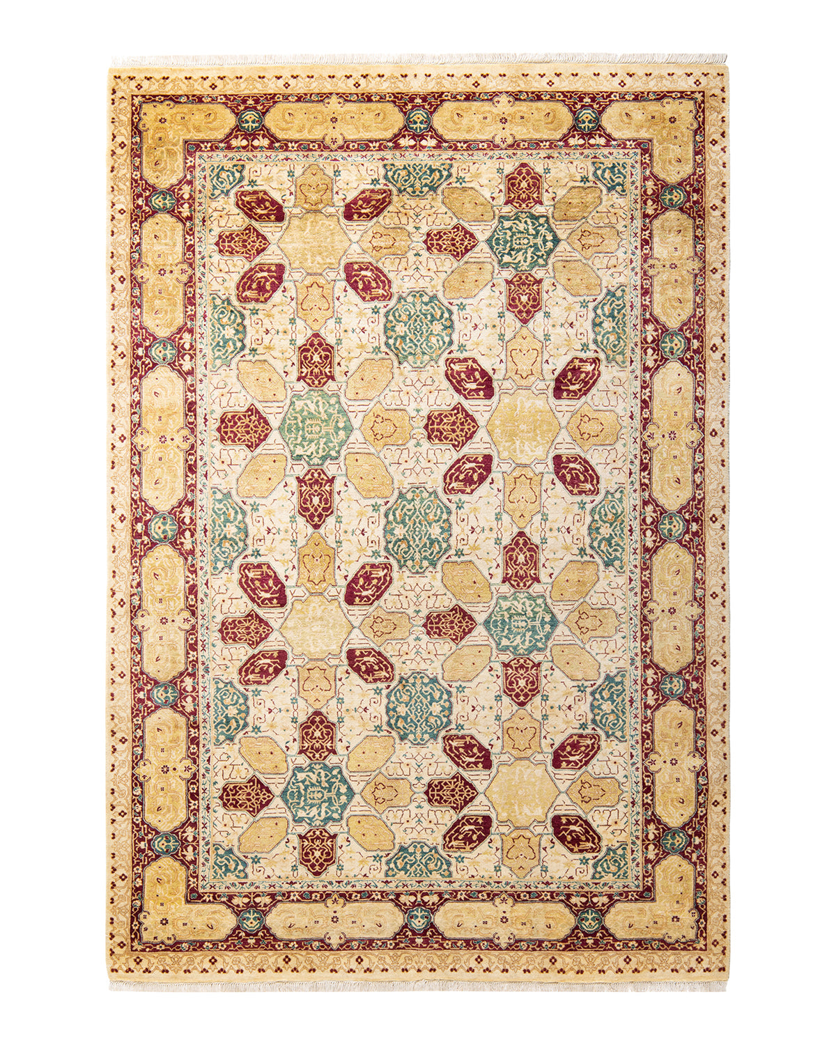 Mogul, One-of-a-Kind Hand-Knotted Area Rug - Ivory, 6' 0" x 8' 9"