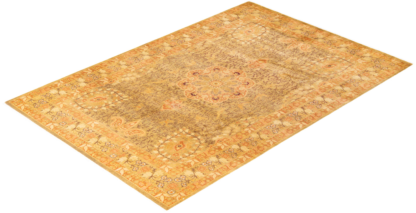 Mogul, One-of-a-Kind Hand-Knotted Area Rug - Green, 6' 1" x 9' 0"