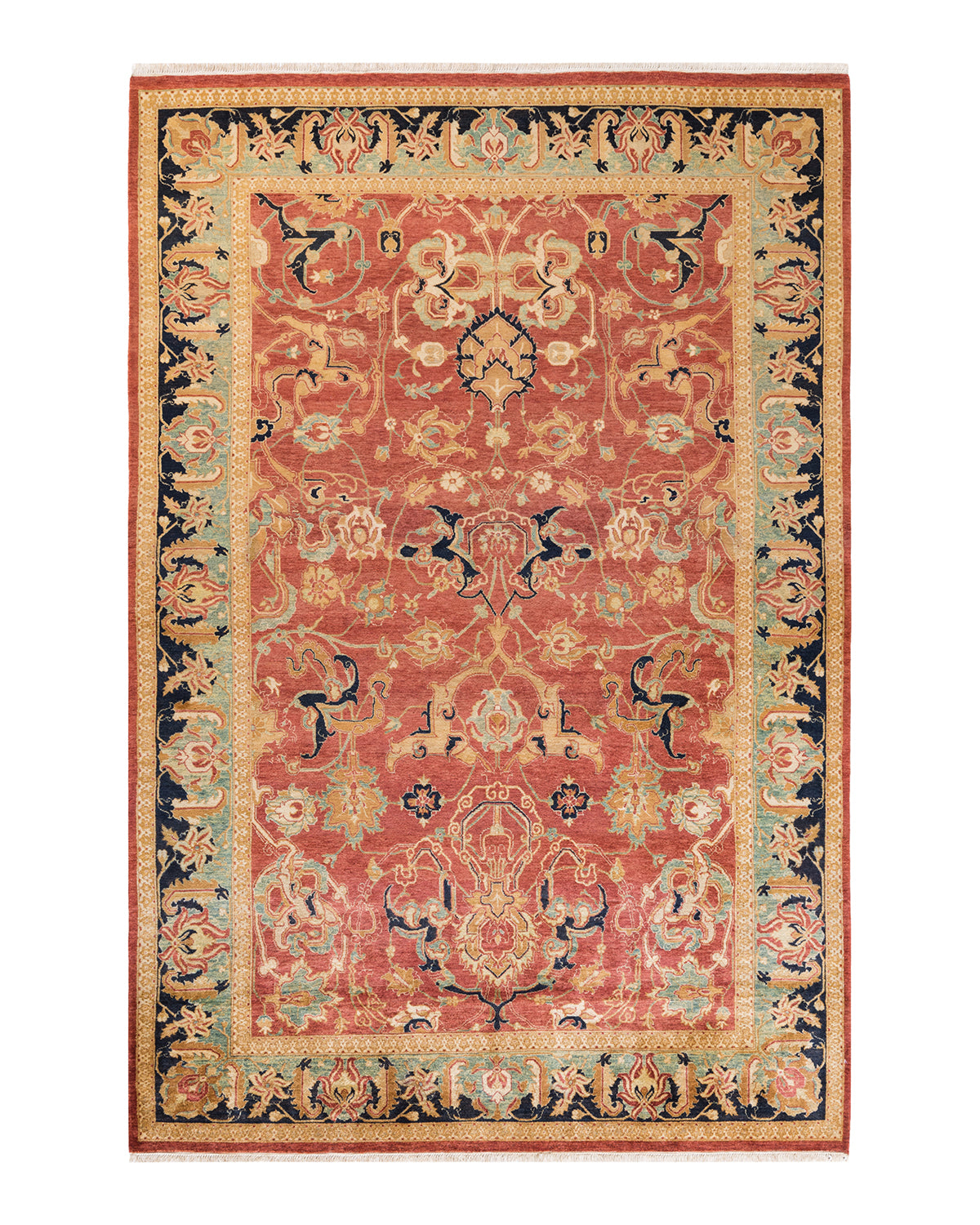 Mogul, One-of-a-Kind Hand-Knotted Area Rug - Orange, 6' 0" x 8' 10"