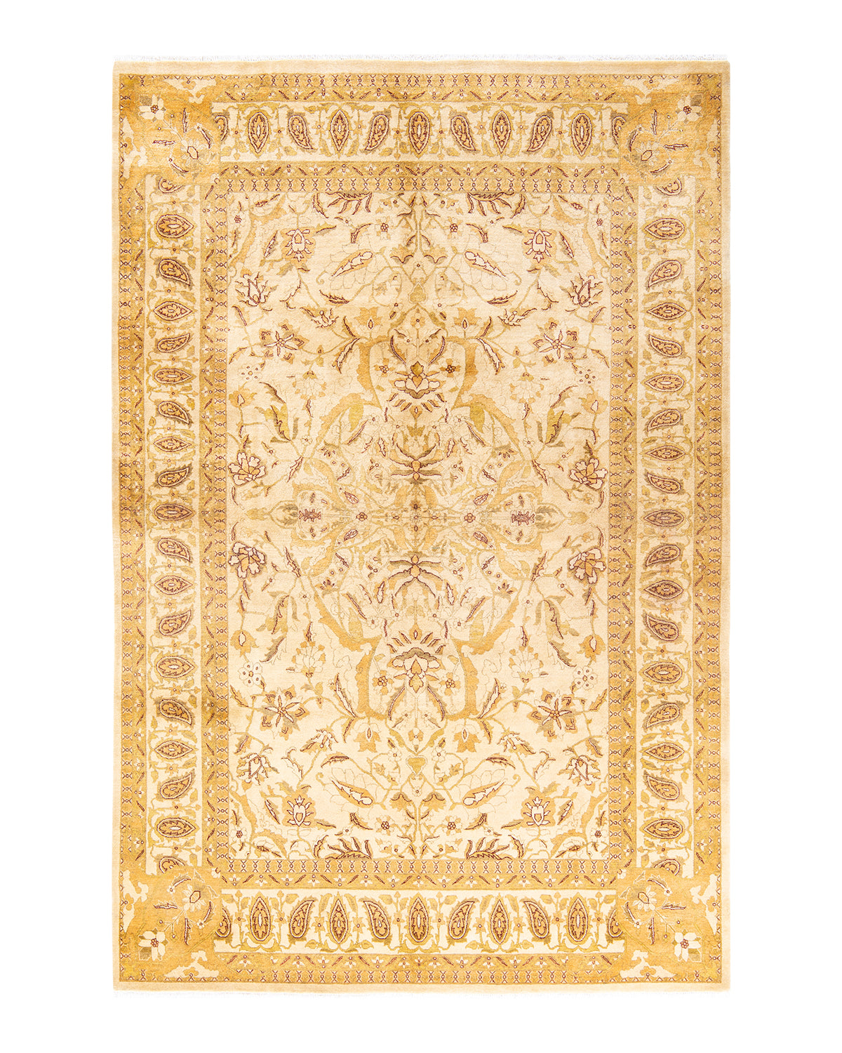 Mogul, One-of-a-Kind Hand-Knotted Area Rug - Ivory, 6' 1" x 9' 3"