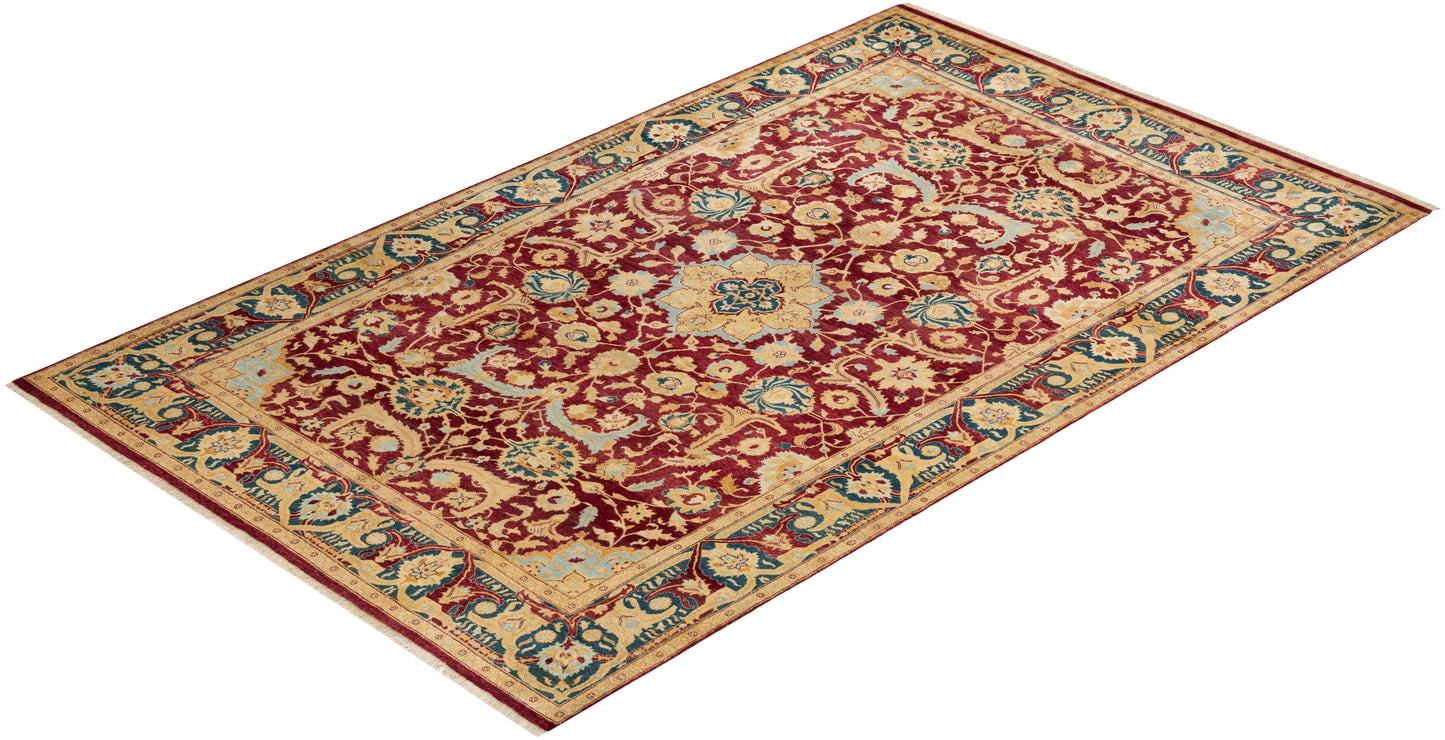 Mogul, One-of-a-Kind Hand-Knotted Area Rug - Red, 6' 1" x 9' 10"