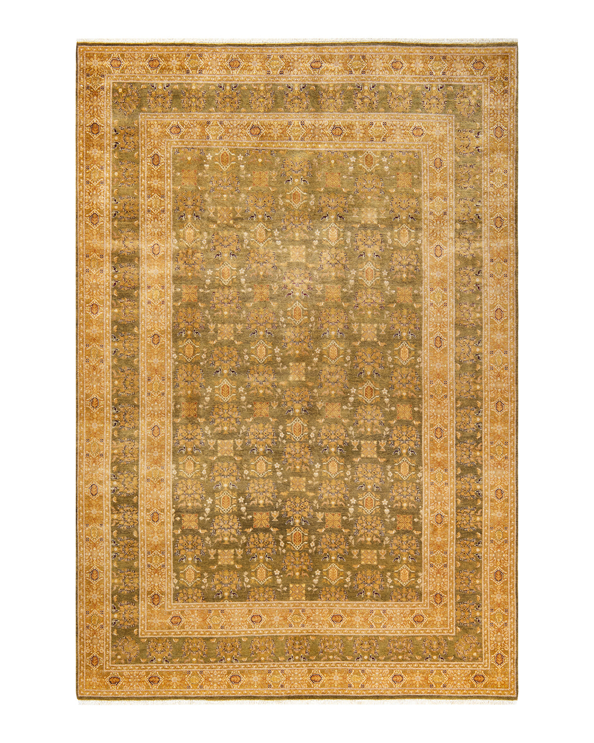 Mogul, One-of-a-Kind Hand-Knotted Area Rug - Green, 6' 2" x 8' 10"
