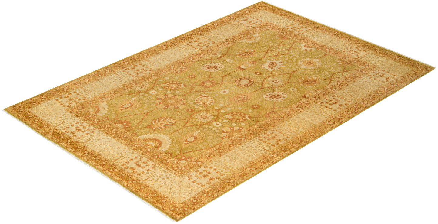 Mogul, One-of-a-Kind Hand-Knotted Area Rug - Green, 6' 3" x 9' 2"