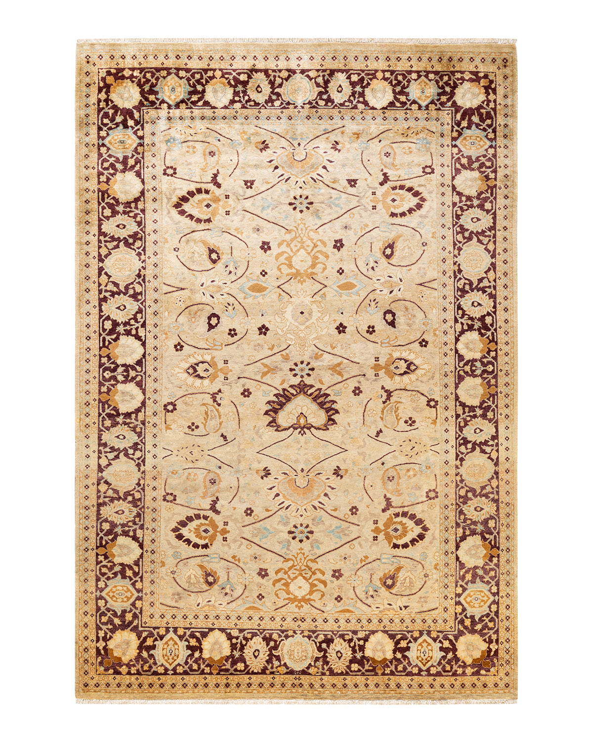 Mogul, One-of-a-Kind Hand-Knotted Area Rug - Ivory, 6' 1" x 9' 1"