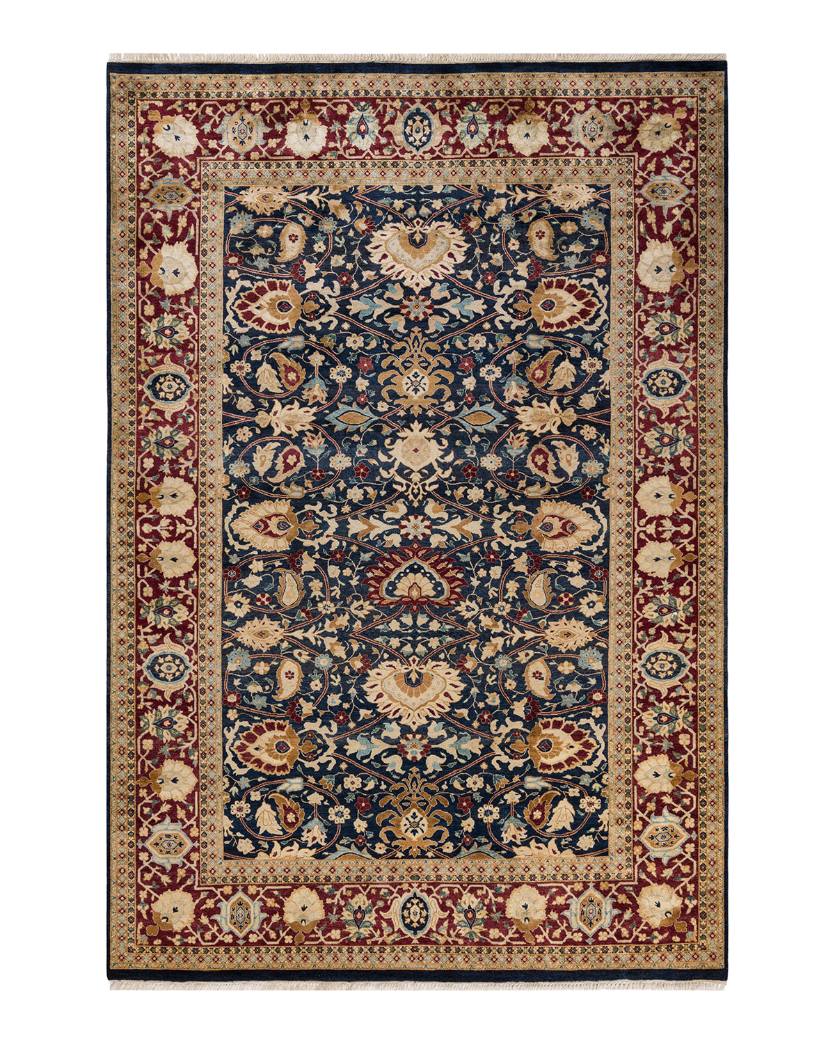 Mogul, One-of-a-Kind Hand-Knotted Area Rug - Blue, 6' 1" x 9' 1"