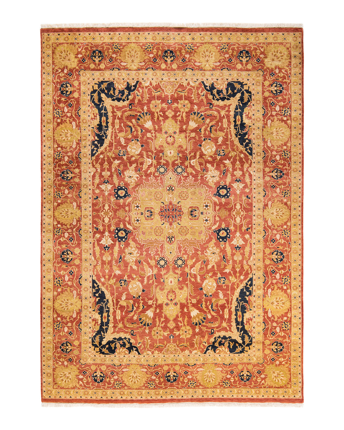 Mogul, One-of-a-Kind Hand-Knotted Area Rug - Orange, 6' 1" x 8' 9"