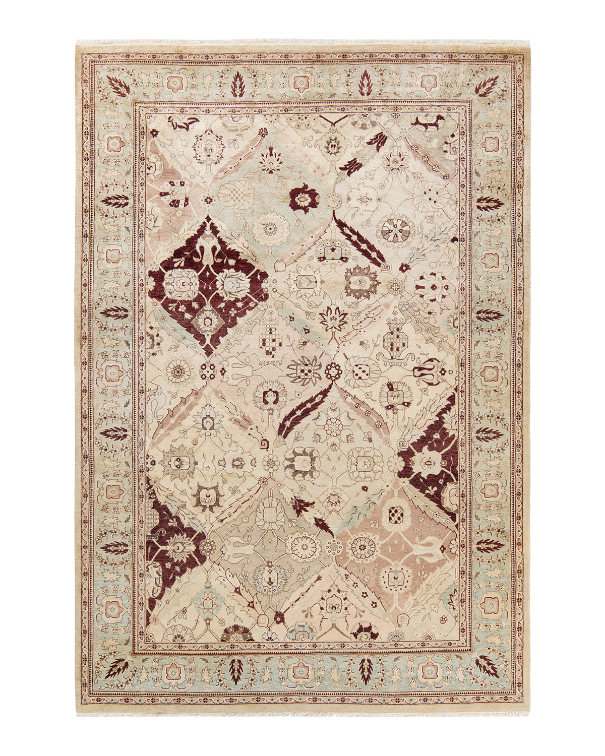 Mogul, One-of-a-Kind Hand-Knotted Area Rug - Ivory, 6' 1" x 9' 1"