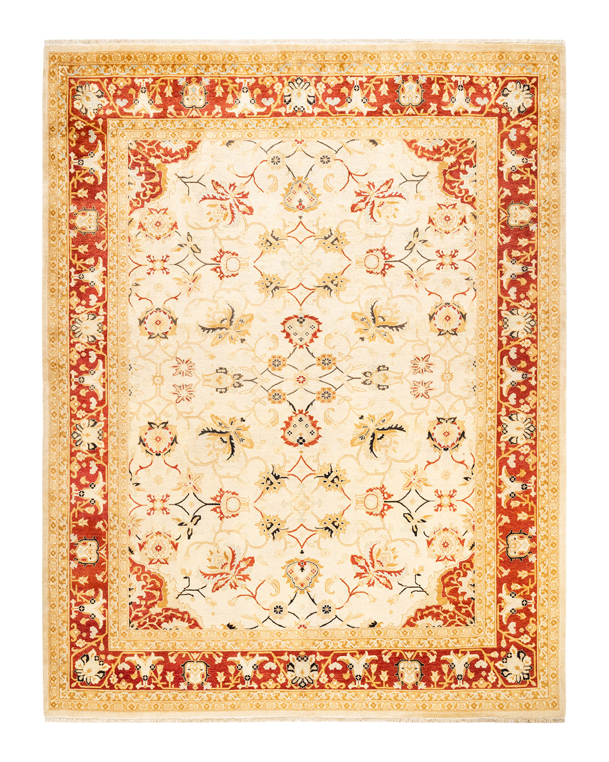 Eclectic, One-of-a-Kind Hand-Knotted Area Rug - Ivory, 8' 0" x 10' 2"