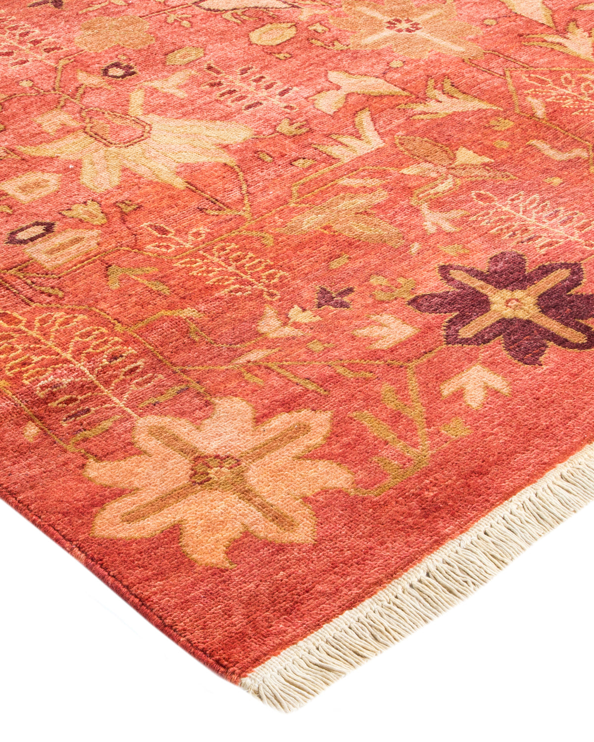 Eclectic, One-of-a-Kind Hand-Knotted Area Rug - Pink, 7' 10" x 10' 2"