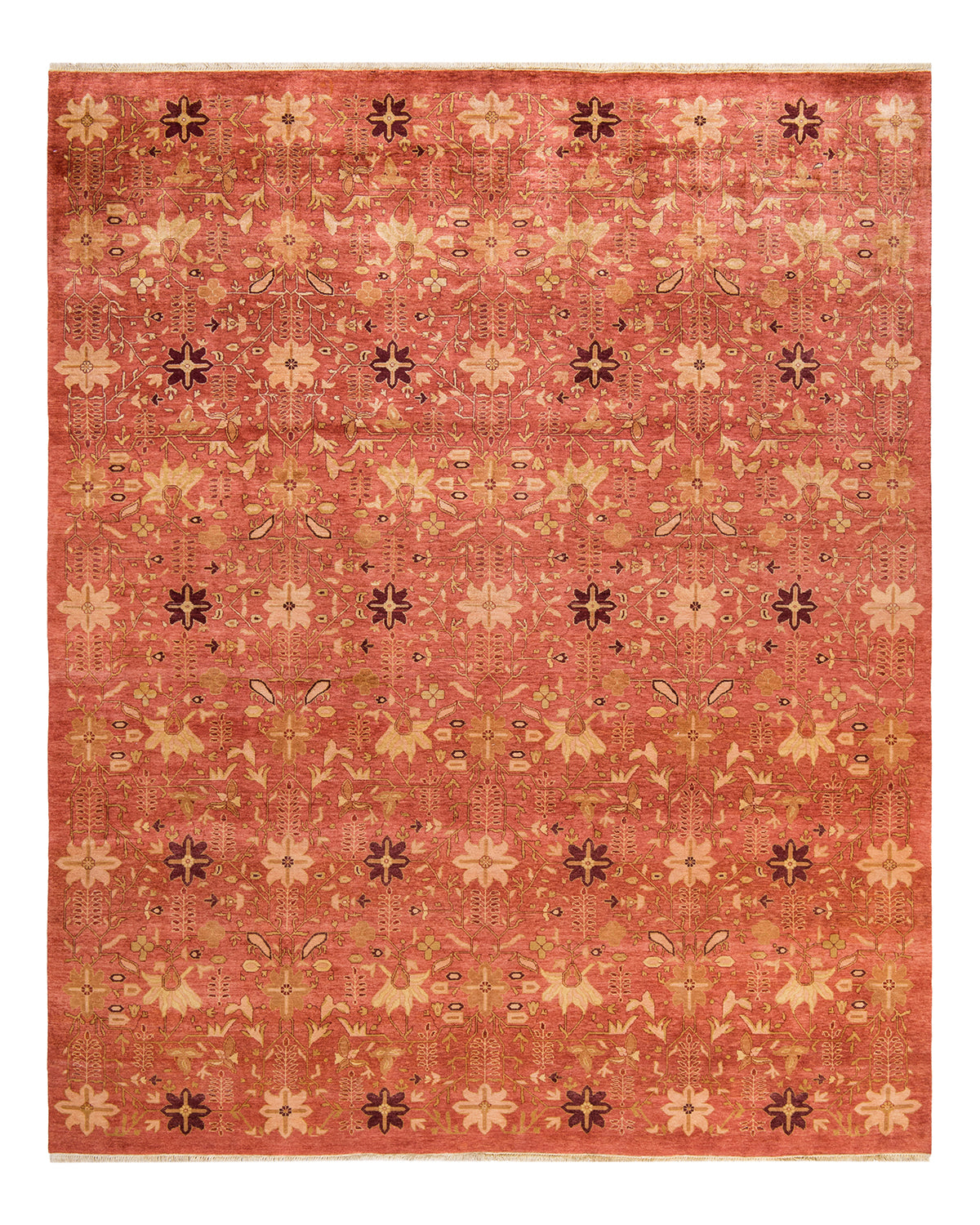 Eclectic, One-of-a-Kind Hand-Knotted Area Rug - Pink, 7' 10" x 10' 2"