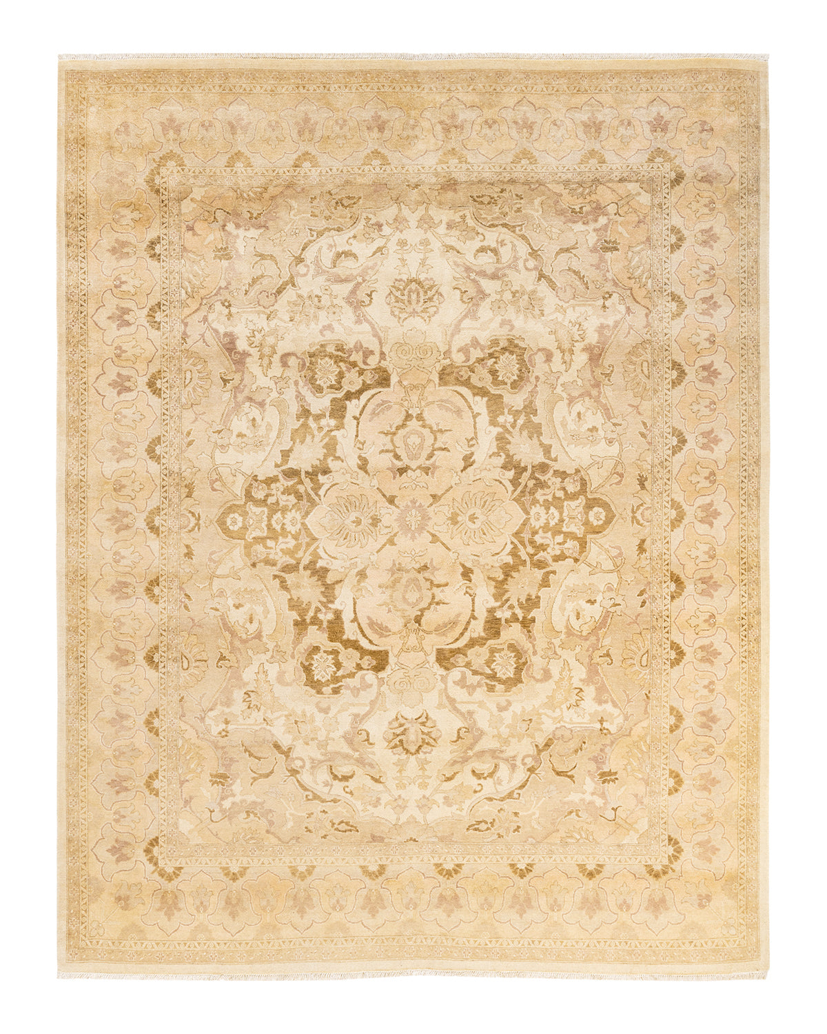 Eclectic, One-of-a-Kind Hand-Knotted Area Rug - Ivory, 8' 1" x 10' 1"