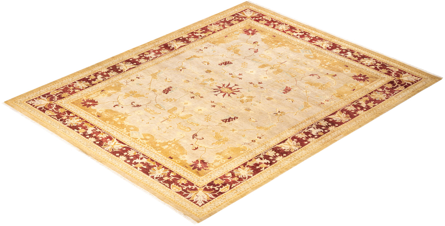 Eclectic, One-of-a-Kind Hand-Knotted Area Rug - Ivory, 8' 3" x 10' 4"