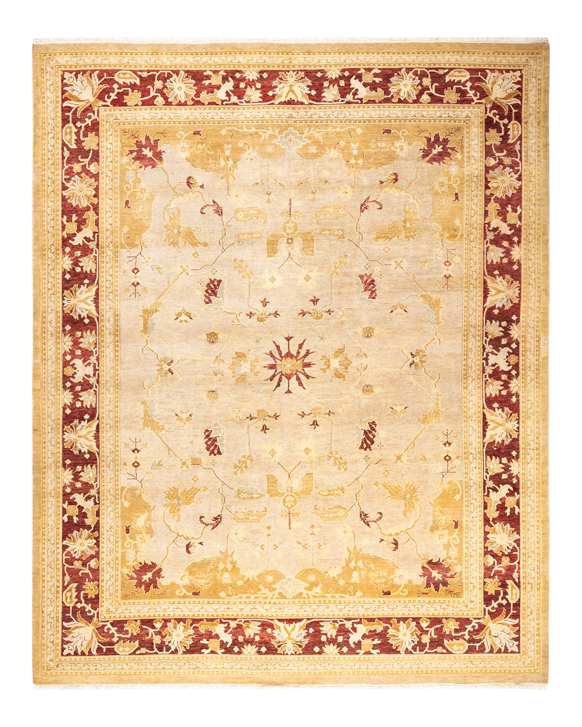 Eclectic, One-of-a-Kind Hand-Knotted Area Rug - Ivory, 8' 3" x 10' 4"