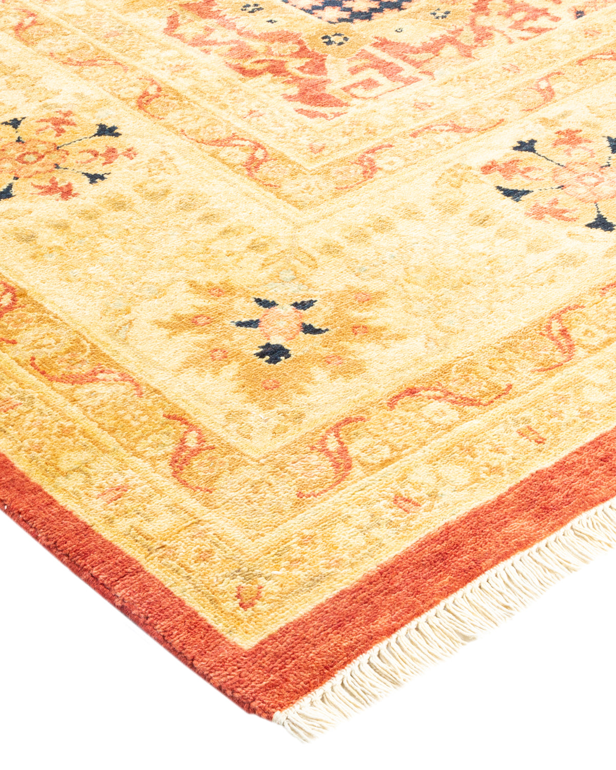 Eclectic, One-of-a-Kind Hand-Knotted Area Rug - Orange, 8' 2" x 9' 9"