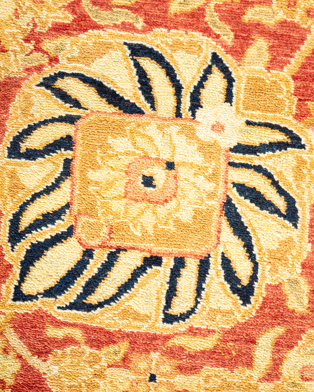 Eclectic, One-of-a-Kind Hand-Knotted Area Rug - Orange, 8' 2" x 9' 9"