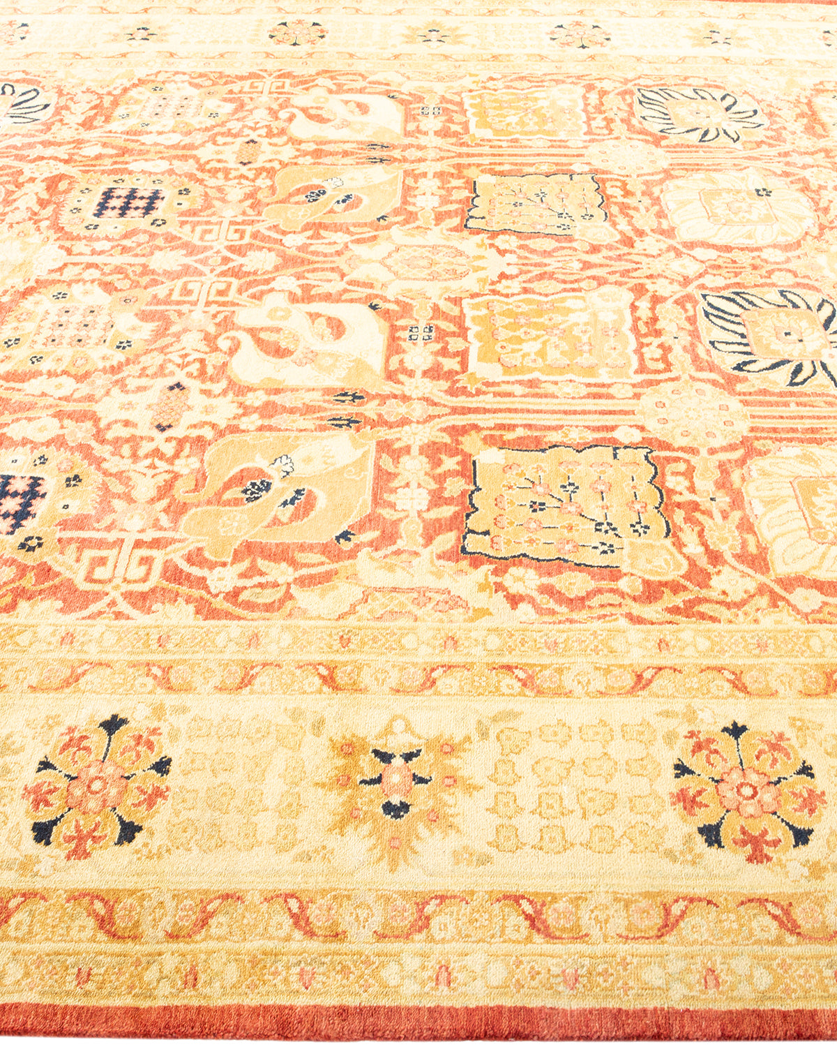 Eclectic, One-of-a-Kind Hand-Knotted Area Rug - Orange, 8' 2" x 9' 9"