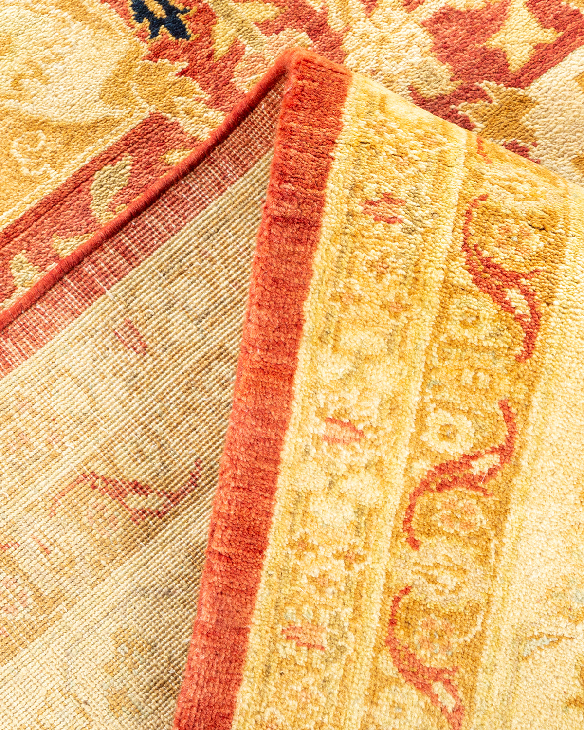 Eclectic, One-of-a-Kind Hand-Knotted Area Rug - Orange, 8' 2" x 9' 9"