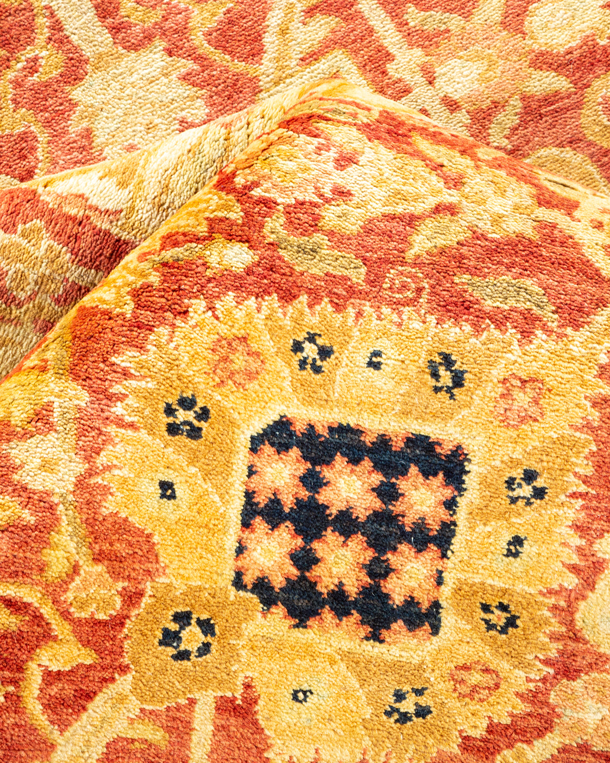 Eclectic, One-of-a-Kind Hand-Knotted Area Rug - Orange, 8' 2" x 9' 9"