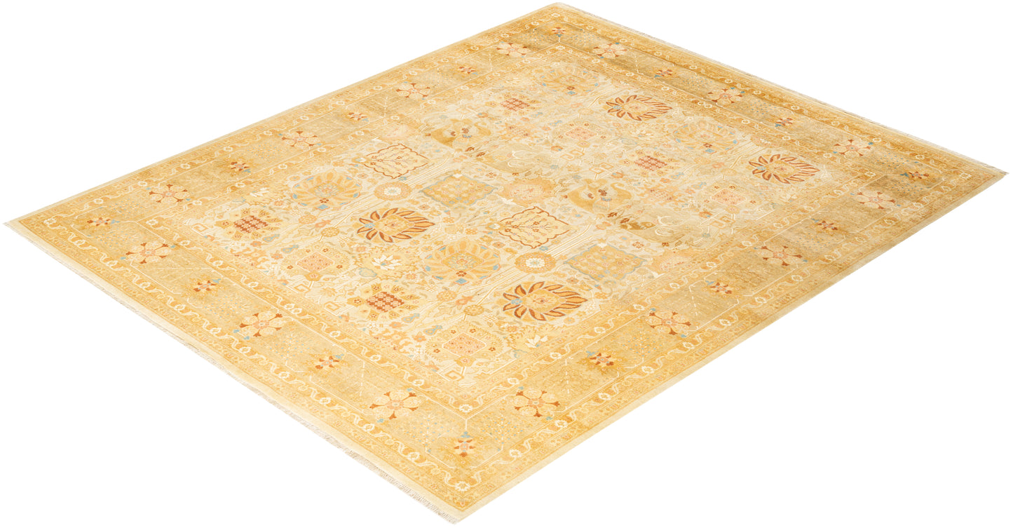 Eclectic, One-of-a-Kind Hand-Knotted Area Rug - Ivory, 8' 0" x 9' 10"