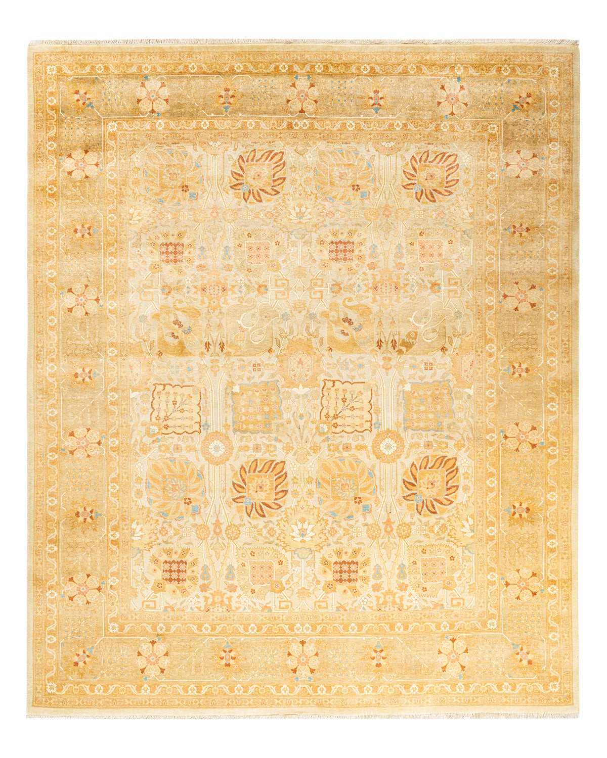 Eclectic, One-of-a-Kind Hand-Knotted Area Rug - Ivory, 8' 0" x 9' 10"