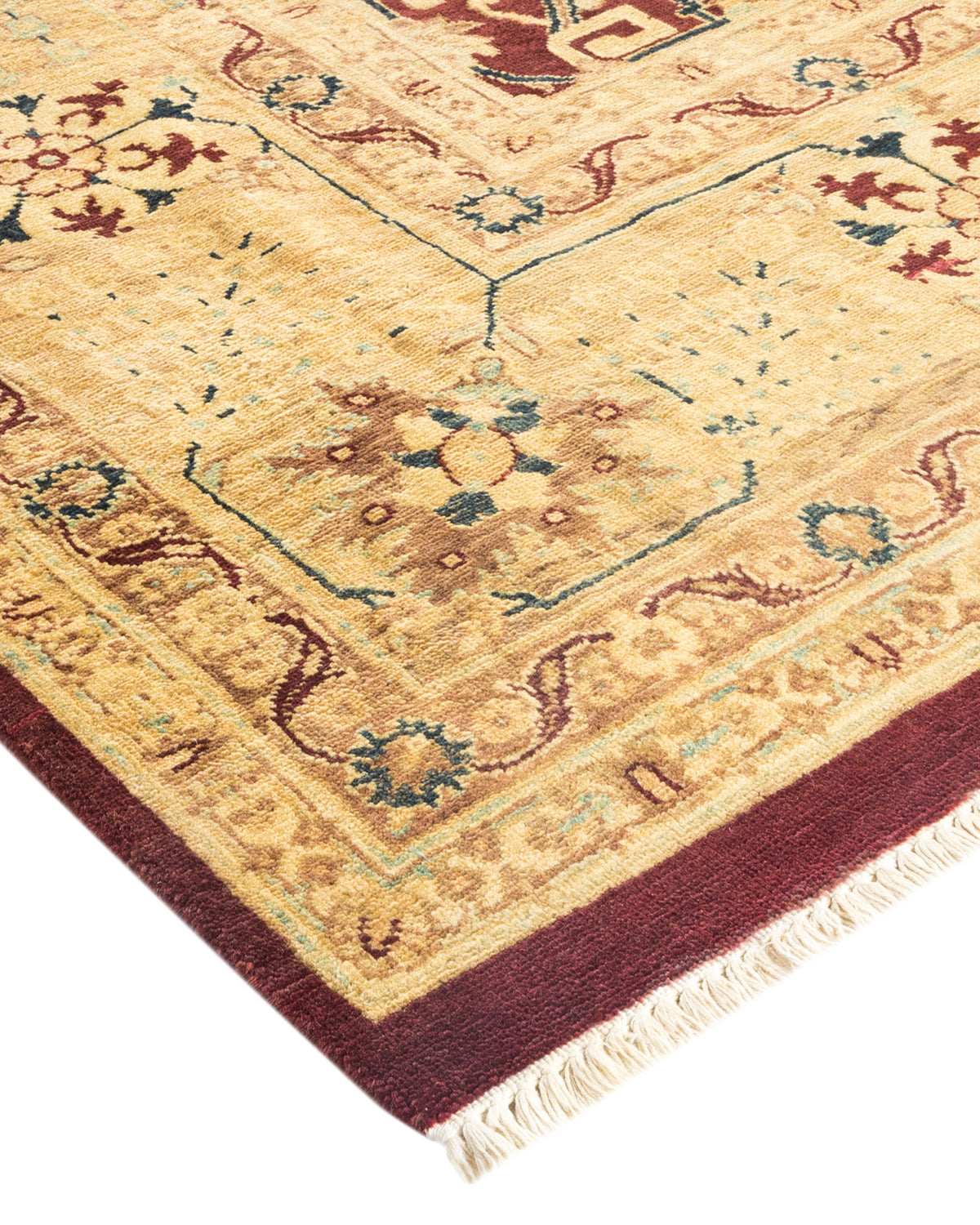 Eclectic, One-of-a-Kind Hand-Knotted Area Rug - Red, 7' 10" x 9' 10"