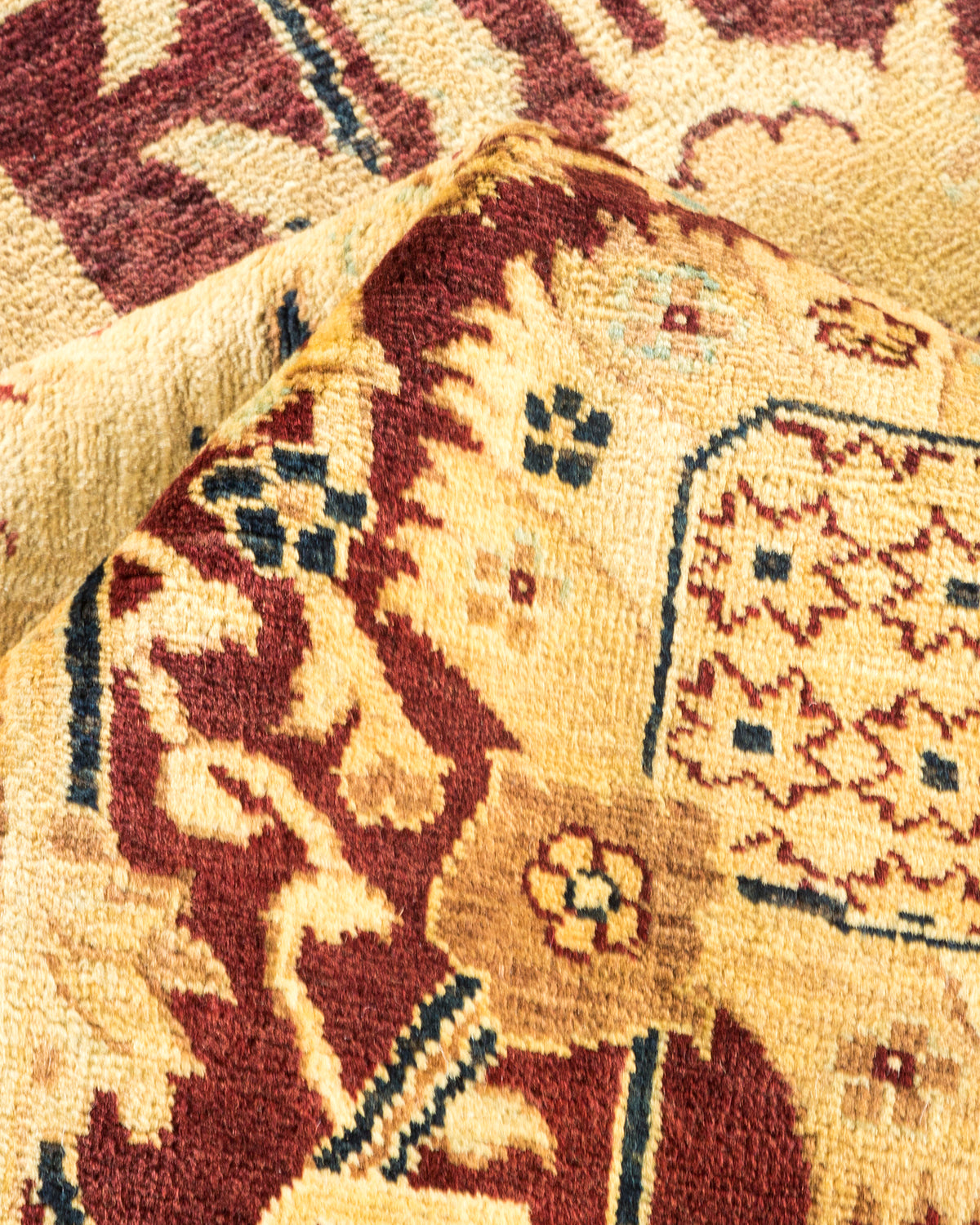 Eclectic, One-of-a-Kind Hand-Knotted Area Rug - Red, 7' 10" x 9' 10"