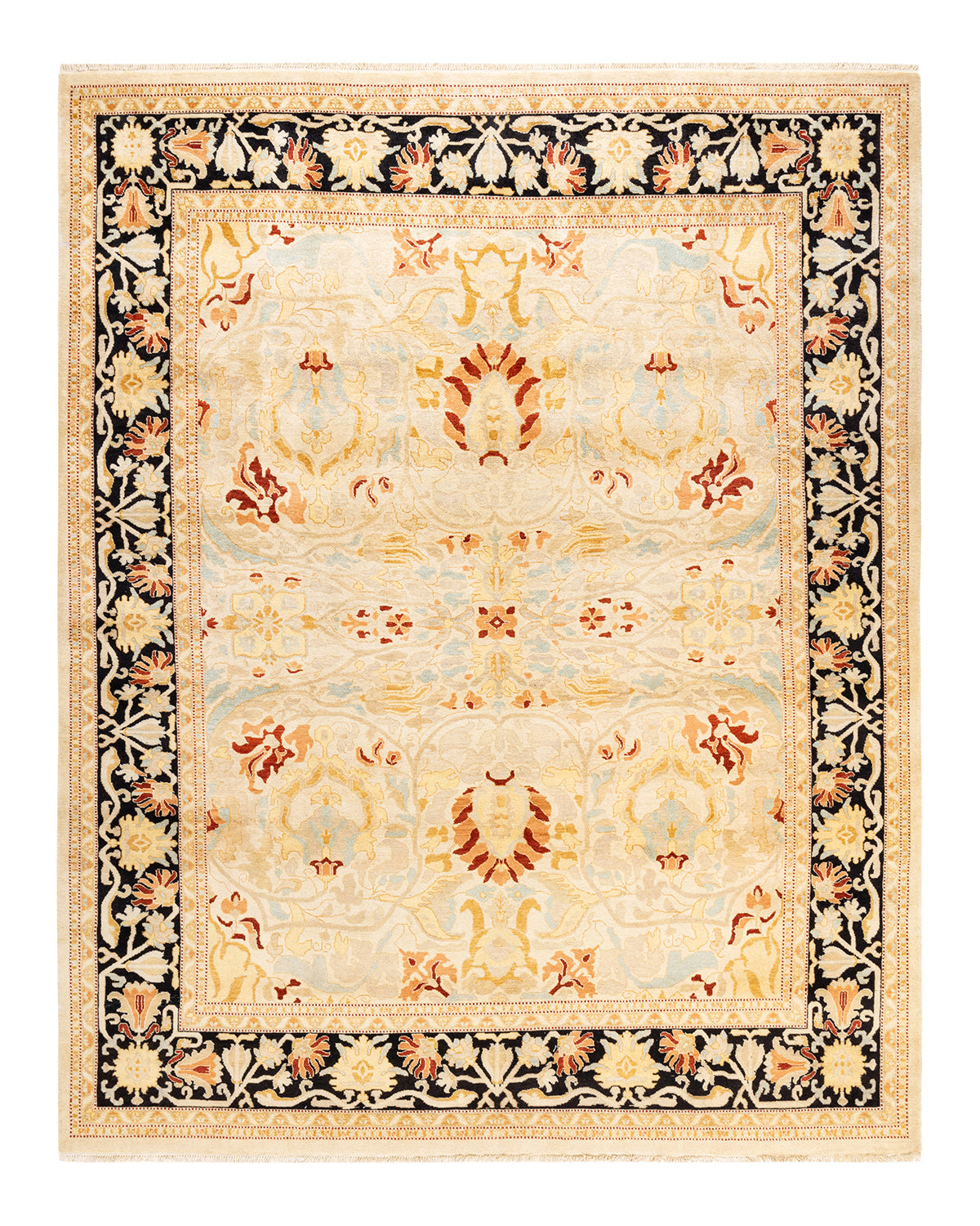 Eclectic, One-of-a-Kind Hand-Knotted Area Rug - Ivory, 8' 0" x 10' 4"