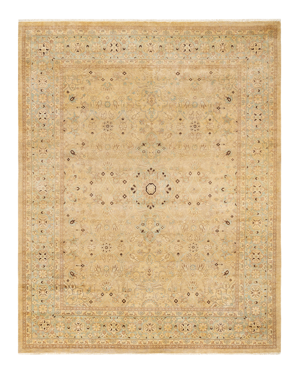 Eclectic, One-of-a-Kind Hand-Knotted Area Rug - Ivory, 8' 1" x 10' 4"