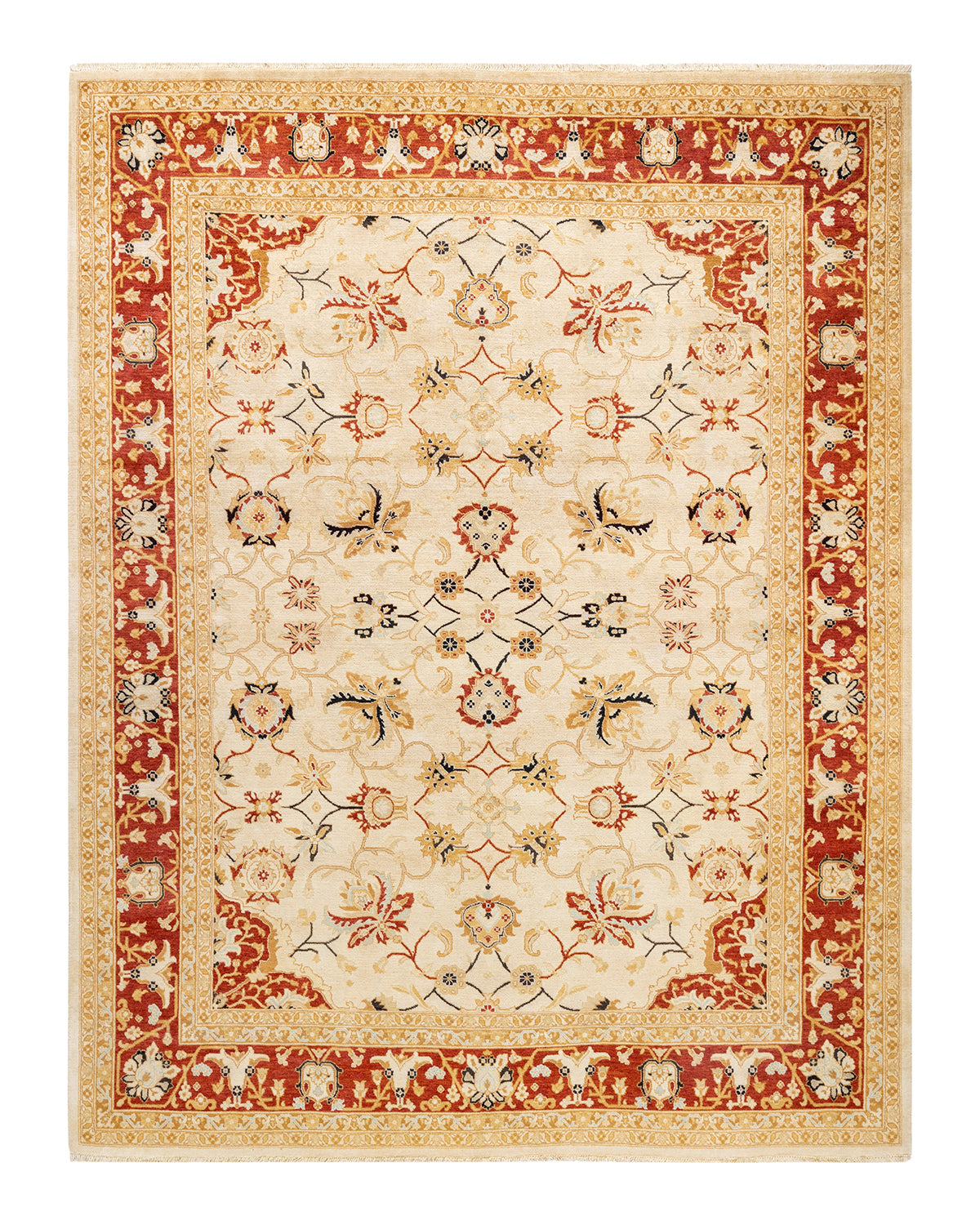 Eclectic, One-of-a-Kind Hand-Knotted Area Rug - Ivory, 8' 0" x 10' 4"