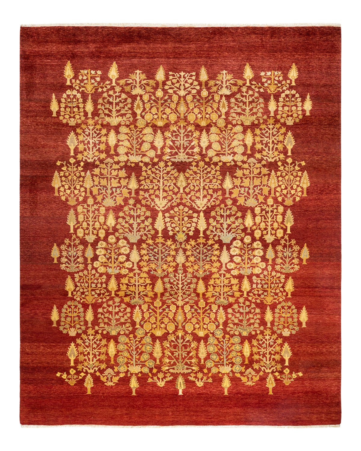 Eclectic, One-of-a-Kind Hand-Knotted Area Rug - Red, 8' 0" x 9' 10"