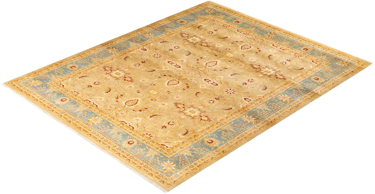 Eclectic, One-of-a-Kind Hand-Knotted Area Rug - Ivory, 8' 1" x 10' 2"