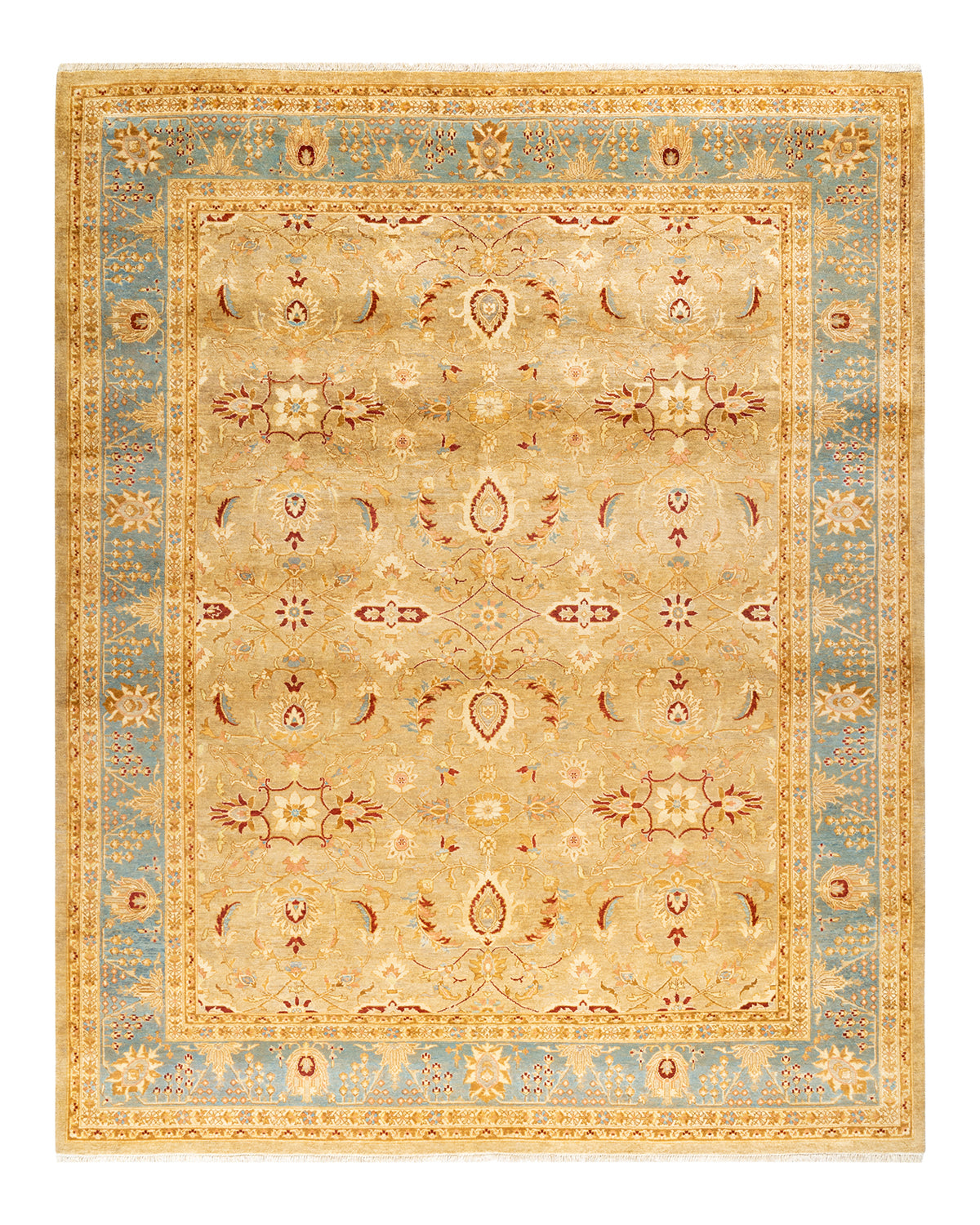 Eclectic, One-of-a-Kind Hand-Knotted Area Rug - Ivory, 8' 1" x 10' 2"
