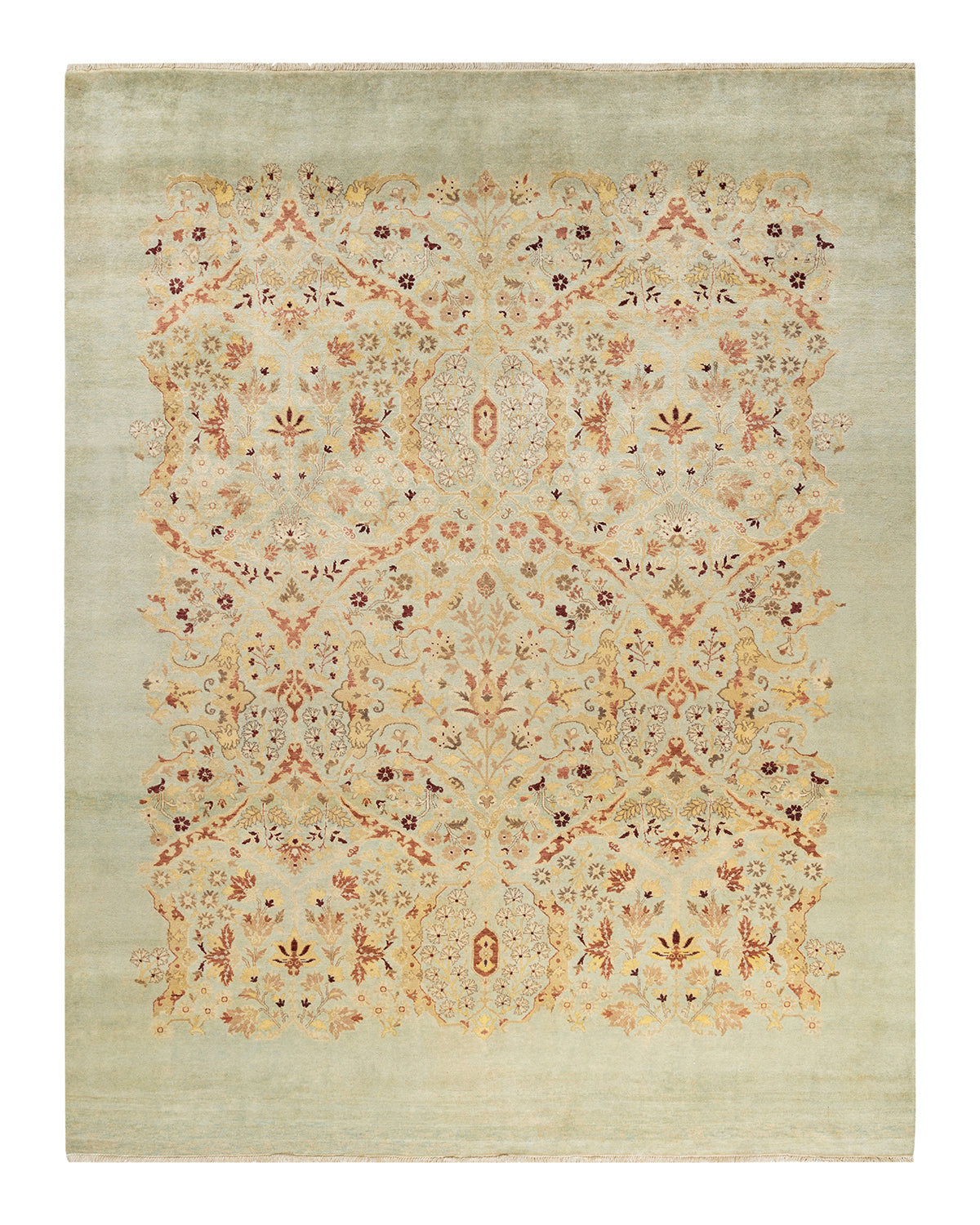 Eclectic, One-of-a-Kind Hand-Knotted Area Rug - Light Blue, 8' 0" x 10' 5"
