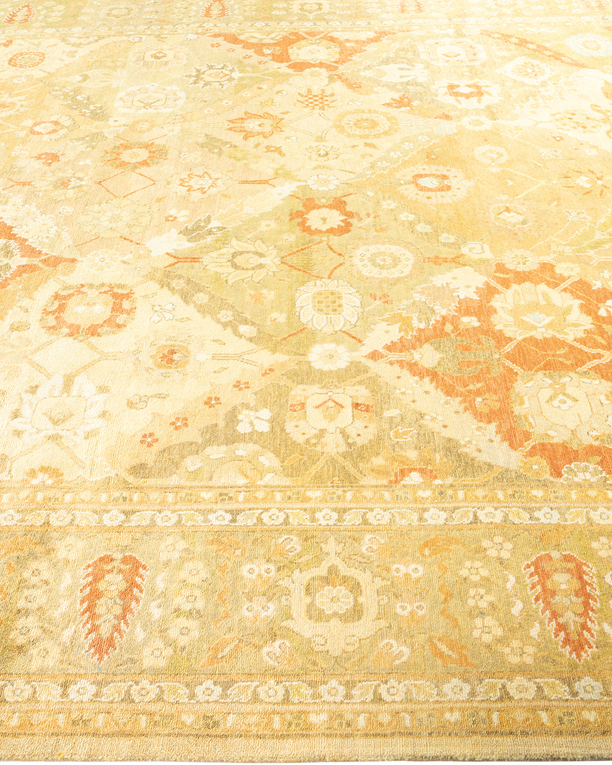 Eclectic, One-of-a-Kind Hand-Knotted Area Rug - Yellow, 8' 0" x 10' 7"