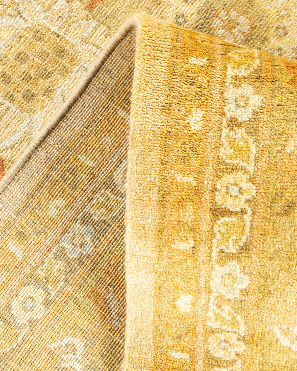Eclectic, One-of-a-Kind Hand-Knotted Area Rug - Yellow, 8' 0" x 10' 7"