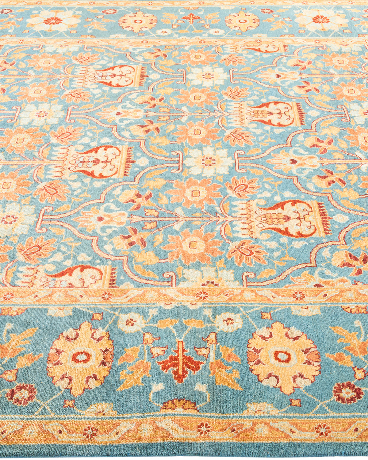 Eclectic, One-of-a-Kind Hand-Knotted Area Rug - Light Blue, 6' 1" x 9' 2"