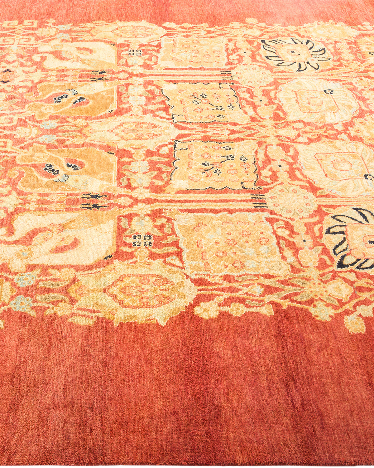 Eclectic, One-of-a-Kind Hand-Knotted Area Rug - Orange, 6' 2" x 9' 3"