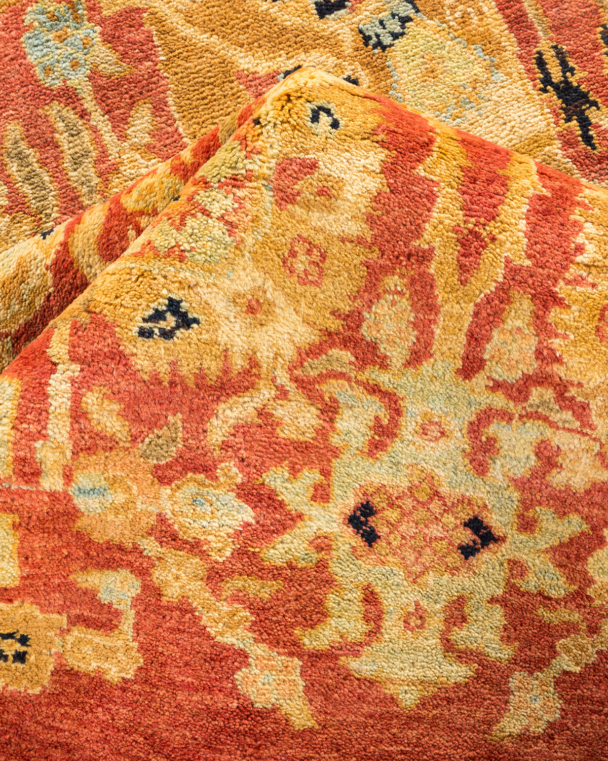 Eclectic, One-of-a-Kind Hand-Knotted Area Rug - Orange, 6' 2" x 9' 3"