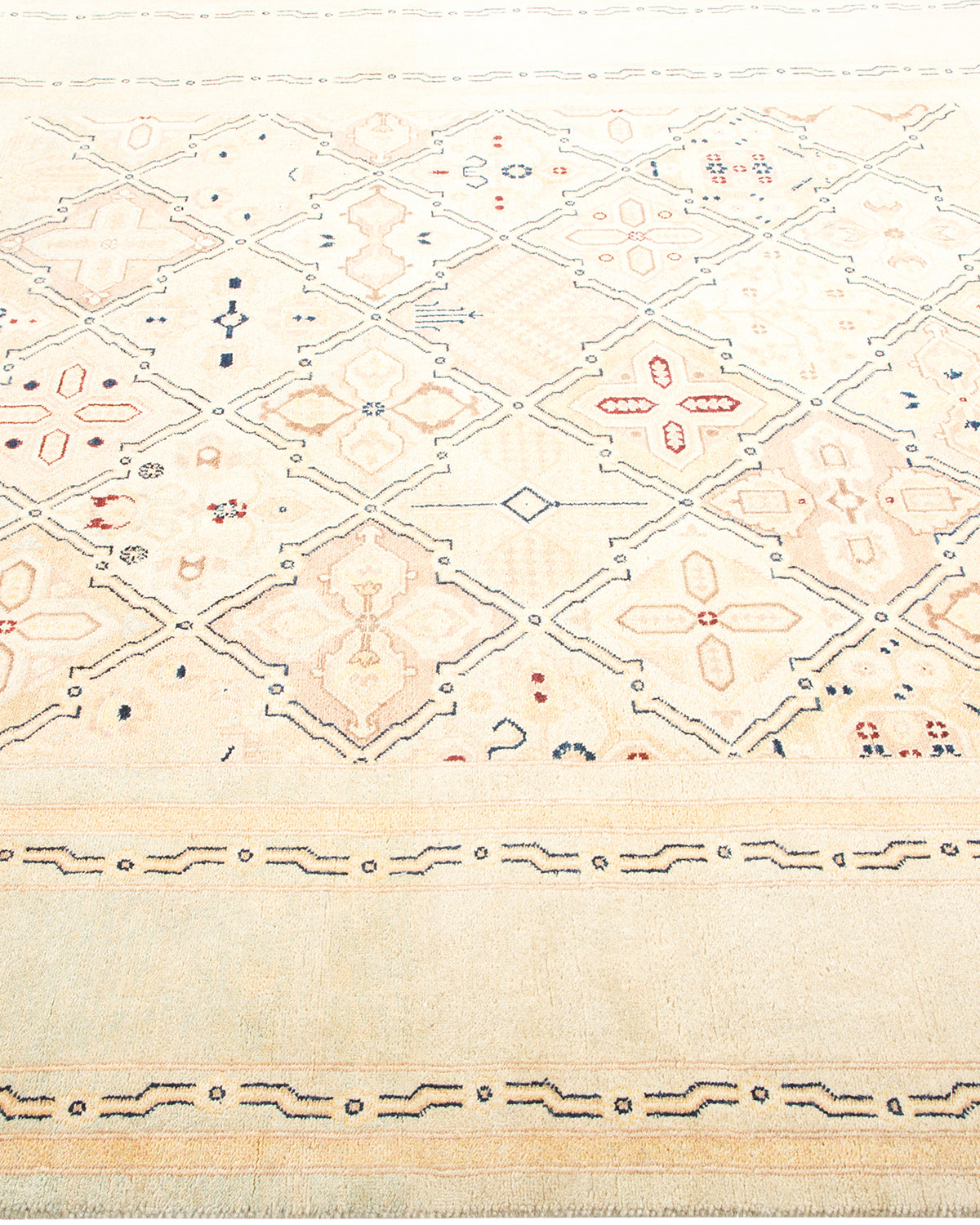 Eclectic, One-of-a-Kind Hand-Knotted Area Rug - Light Gray, 6' 1" x 6' 8"