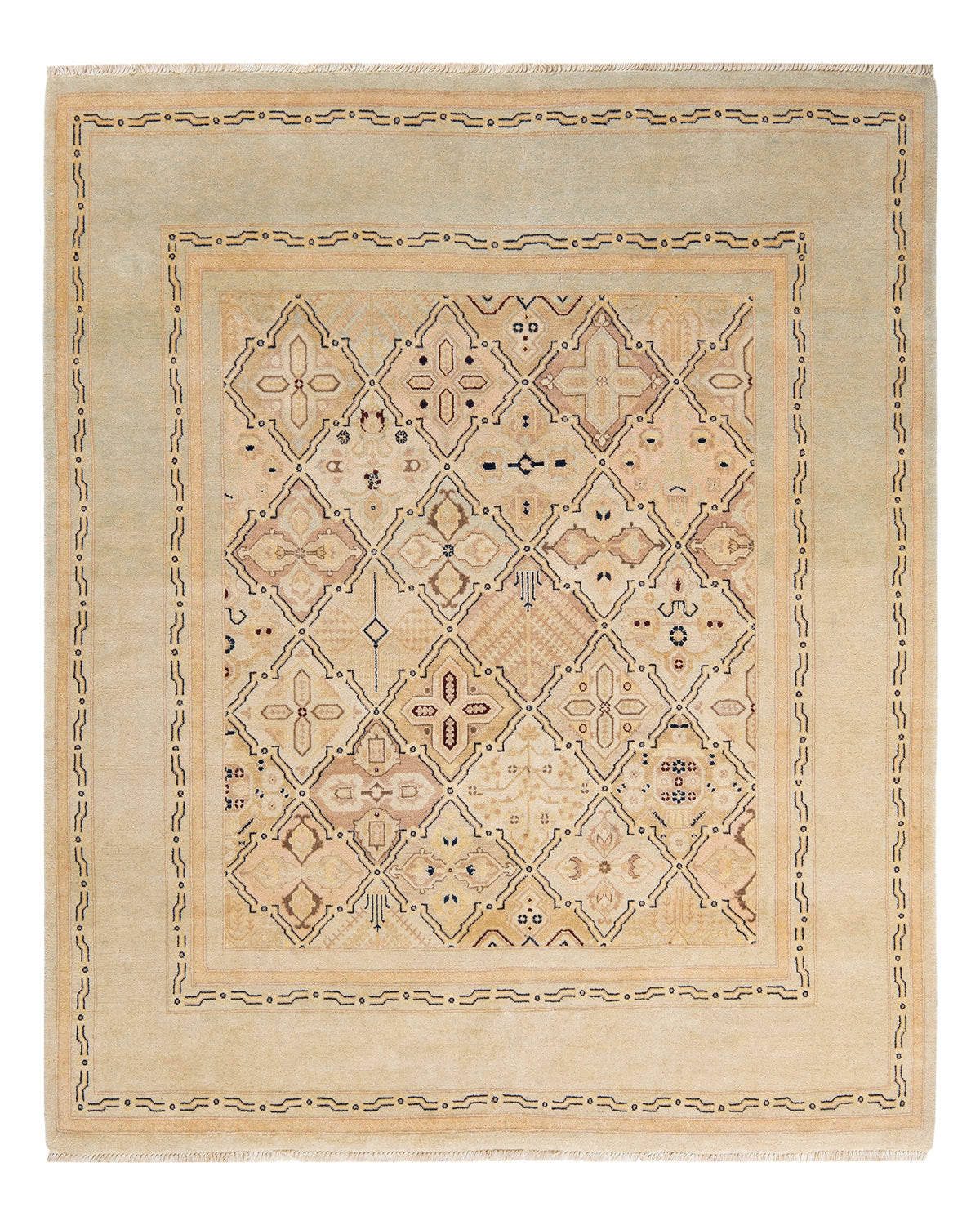 Eclectic, One-of-a-Kind Hand-Knotted Area Rug - Light Gray, 6' 1" x 6' 8"