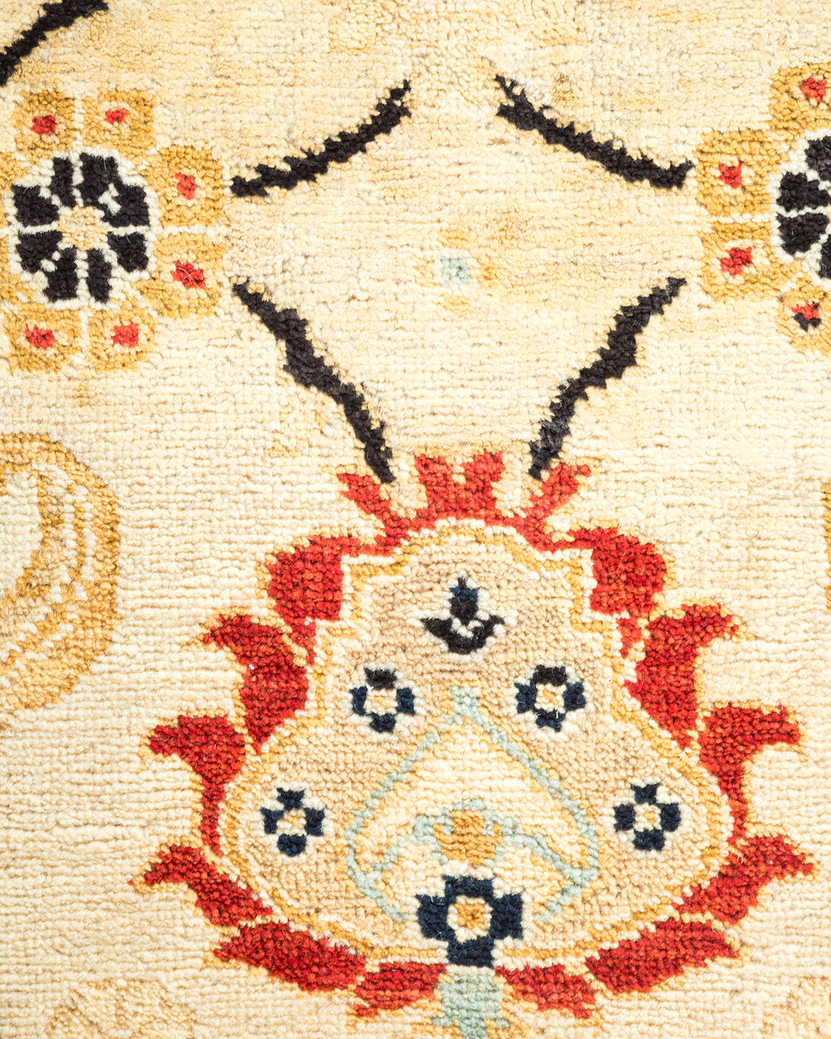 Eclectic, One-of-a-Kind Hand-Knotted Area Rug - Ivory, 6' 1" x 8' 7"