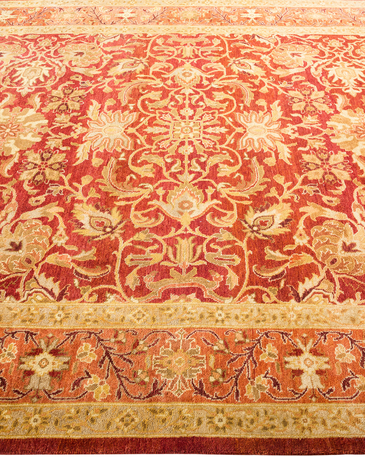 Eclectic, One-of-a-Kind Hand-Knotted Area Rug - Orange, 6' 4" x 9' 3"