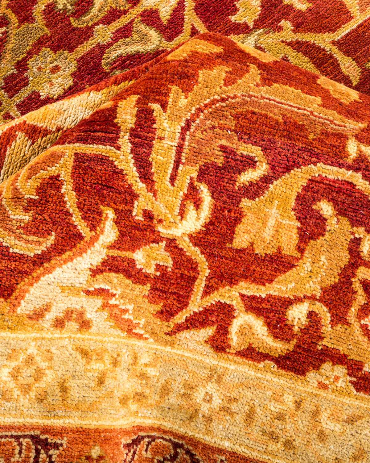 Eclectic, One-of-a-Kind Hand-Knotted Area Rug - Orange, 6' 4" x 9' 3"